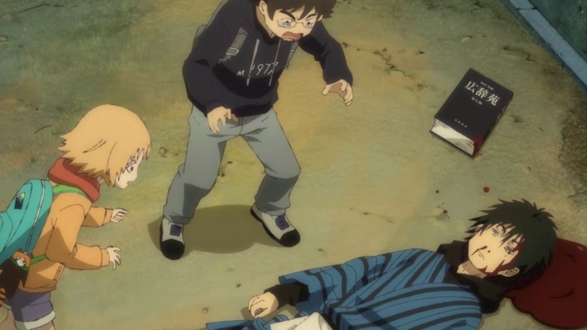 Mogura, Magi, and Yaeko as seen in Dekin no Mogura episode 1 (Image via Brain's Base)